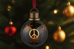 Batterieleuchte - Weihnachtskugel Peace