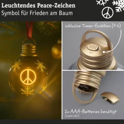 Batterieleuchte - Weihnachtskugel Peace