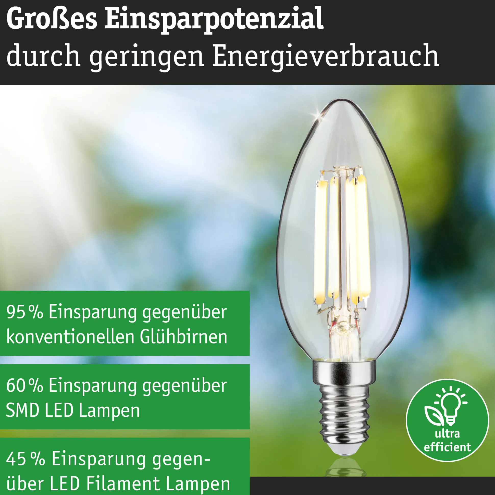 Efficient-Line Filament 230V - LED Kerze E14