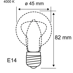 Efficient-Line Filament 230V - LED Tropfen 1er-Set 82mm