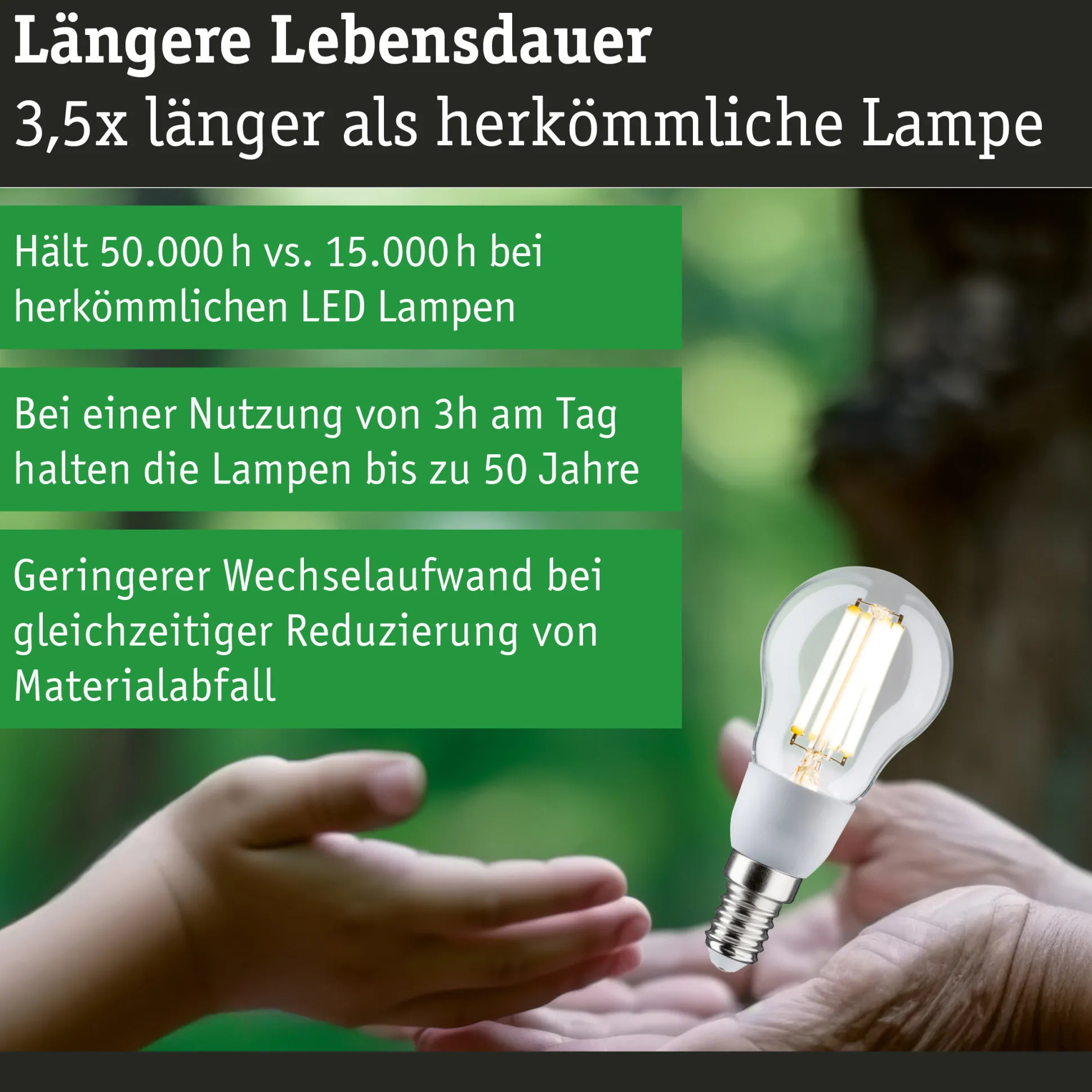 Efficient-Line Filament 230V - LED Tropfen 3er-Set 100mm