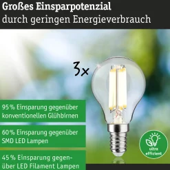 Efficient-Line Filament 230V - LED Tropfen 3er-Set 82mm