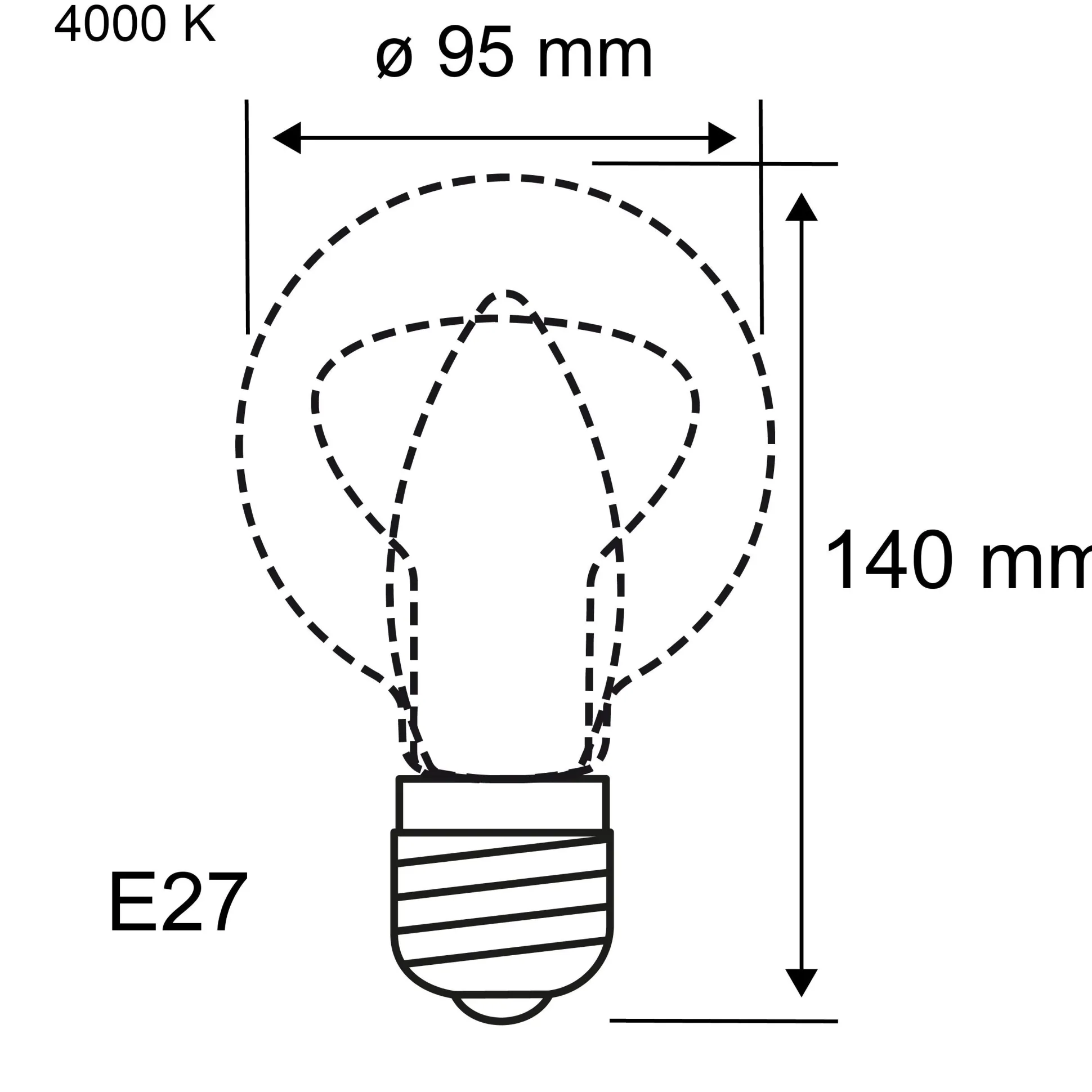 Filament 230V - LED Globe G95 E27
