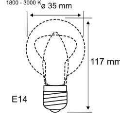 Filament 230V - LED Kerze E14