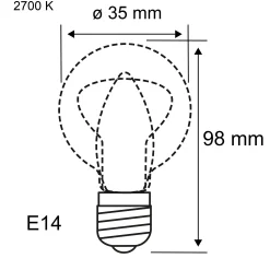 Filament 230V - LED Kerze E14