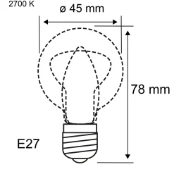 Filament 230V - LED Tropfen E27