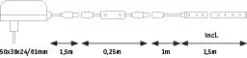 FlexLED LED Strip 3D - FlexLED LED Strip 3D 1,5m 5W 320lm/m 60 LEDs/m 3000K 6VA