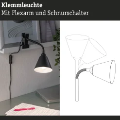 Klemmleuchte - Vitis Flexarm Schnurschalter