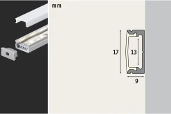 LED Strip Profil - Base Weißer Diffusor 2m
