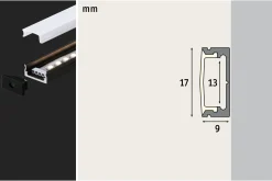 LED Strip Profil - Base Weißer Diffusor 1m