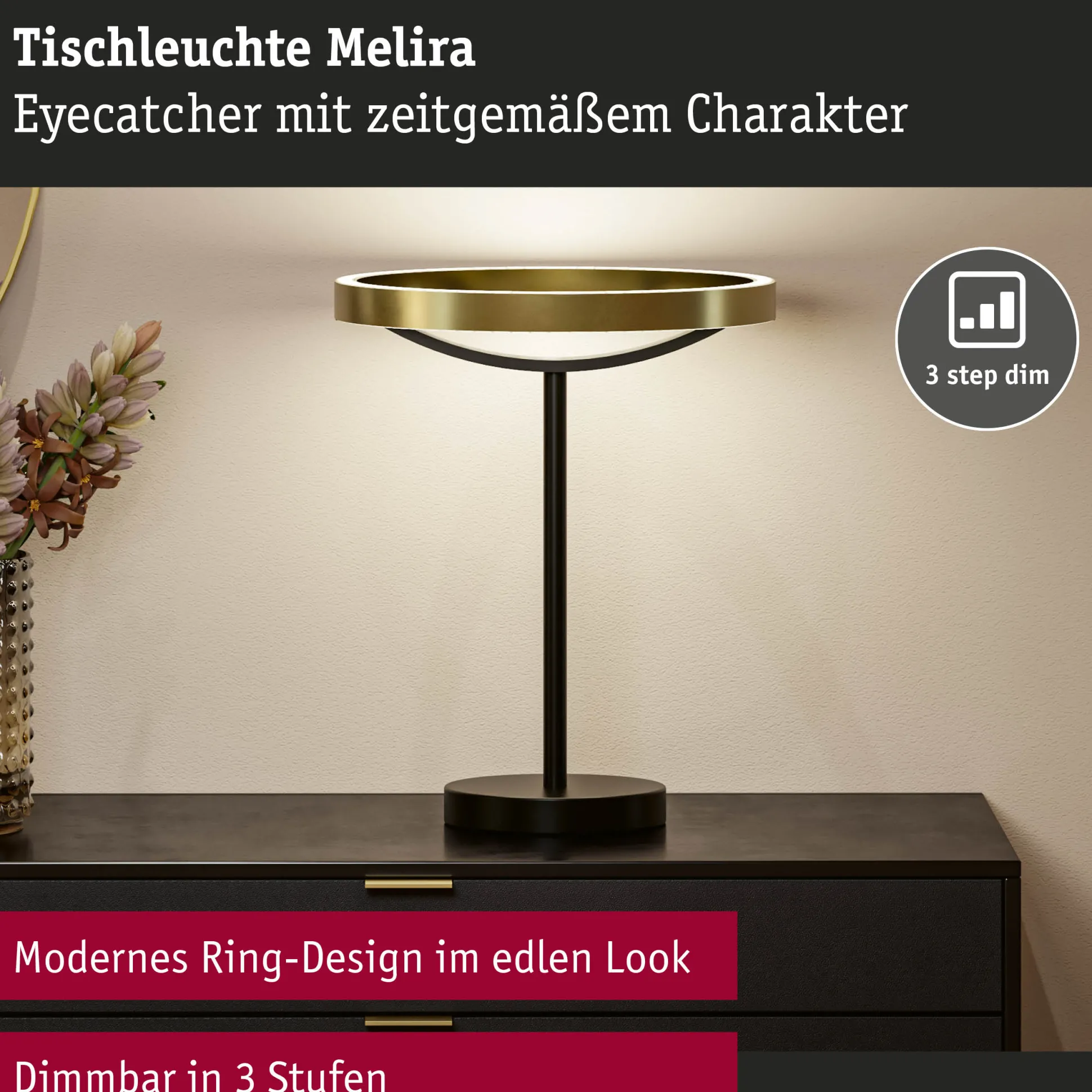 LED Tischleuchte 3-Step-Dim - Melira