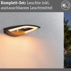 LED Außenwandleuchte - Akena Dämmerungsgesteuerter Bewegungsmelder (IR) insektenfreundlich