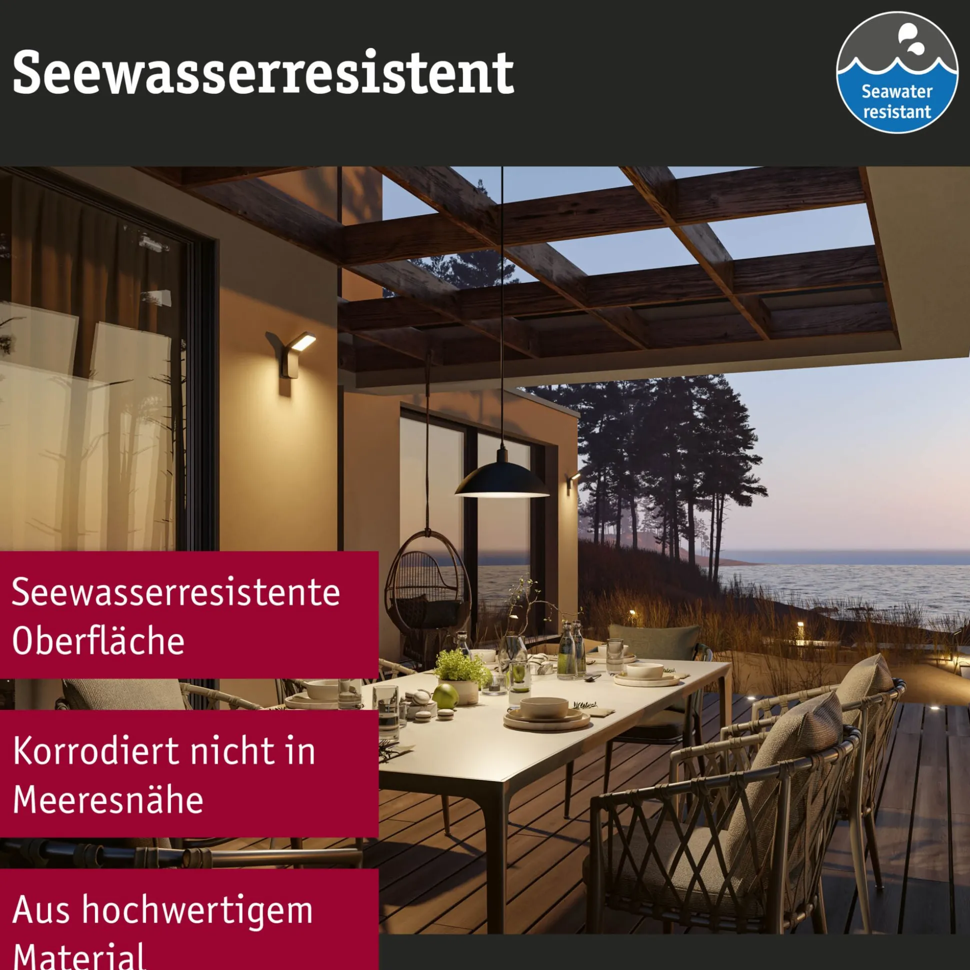LED Außenwandleuchte - Kulma seewasserresistent