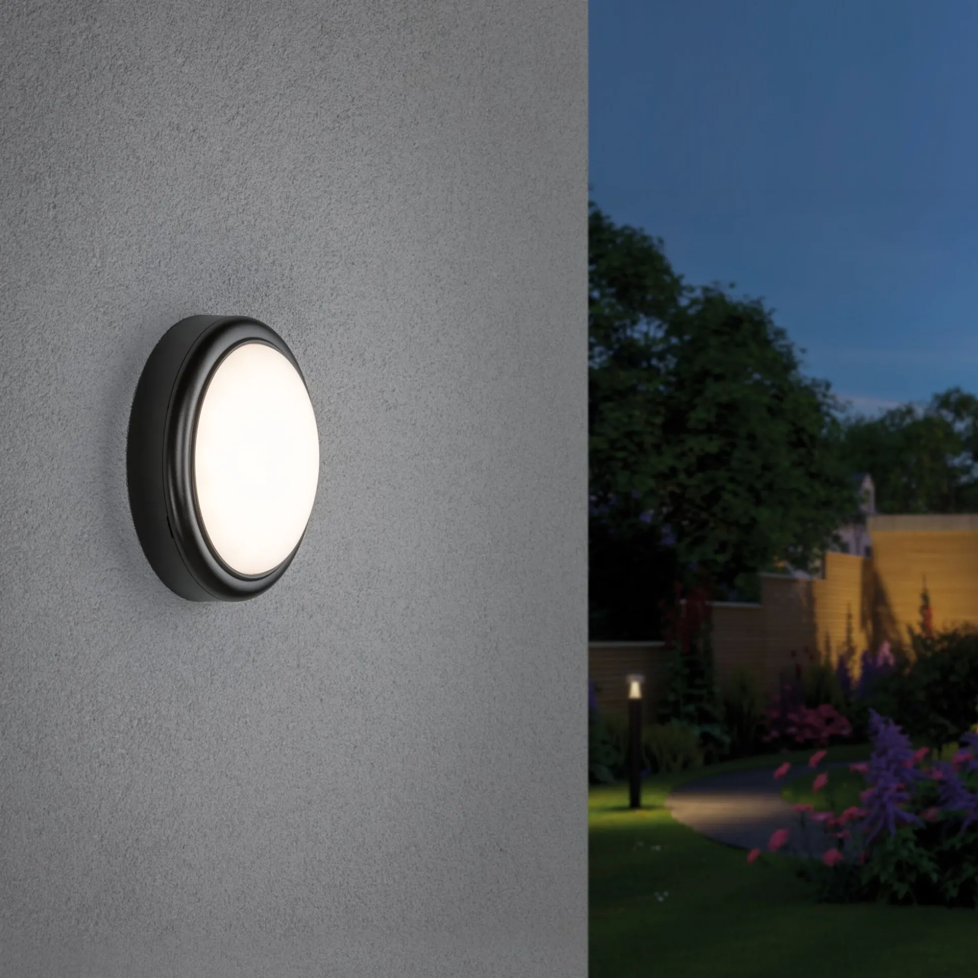 LED Außenwandleuchte - LED Außenwandleuchte IP44 180mm 3000K 15W 1050lm 230V Grau Kunststoff