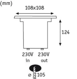 LED Bodeneinbauleuchte - LED Bodeneinbauleuchte IP67 eckig 108x124mm 3000K 3,5W 230lm 230V Edelstahl Metall