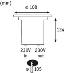 LED Bodeneinbauleuchte - LED Bodeneinbauleuchte IP67 rund 108mm 3000K 3,5W 230lm 230V Edelstahl Metall