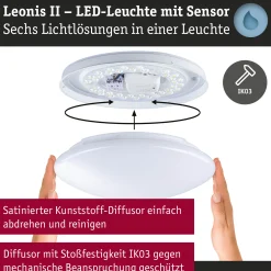 LED Deckenleuchte - Leonis II Dämmerungsgesteuerter Bewegungsmelder (HF)