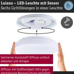 LED Deckenleuchte - Luiana Dämmerungsgesteuerter Bewegungsmelder (HF)