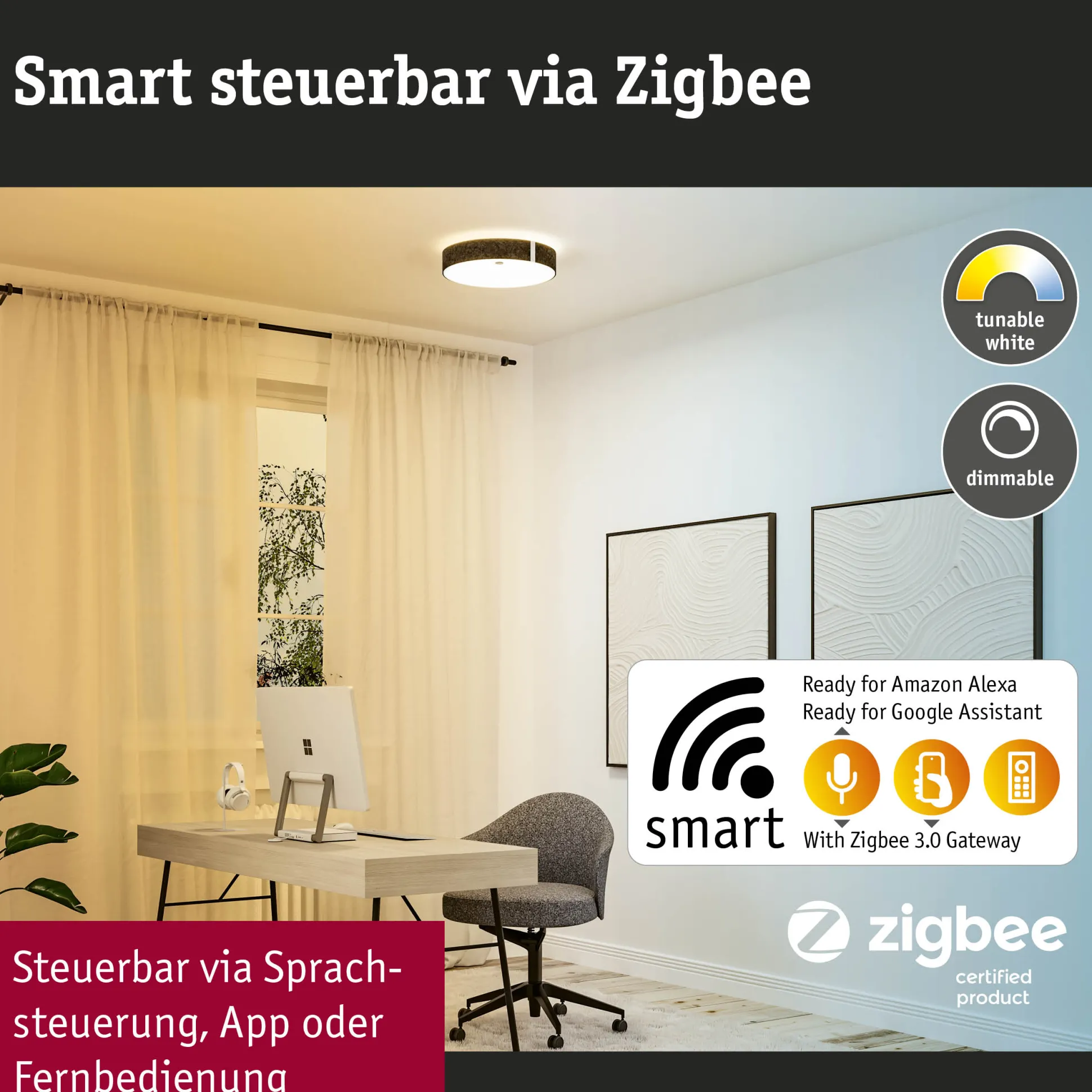 LED Deckenleuchte Smart Home Zigbee 3.0 - Malika