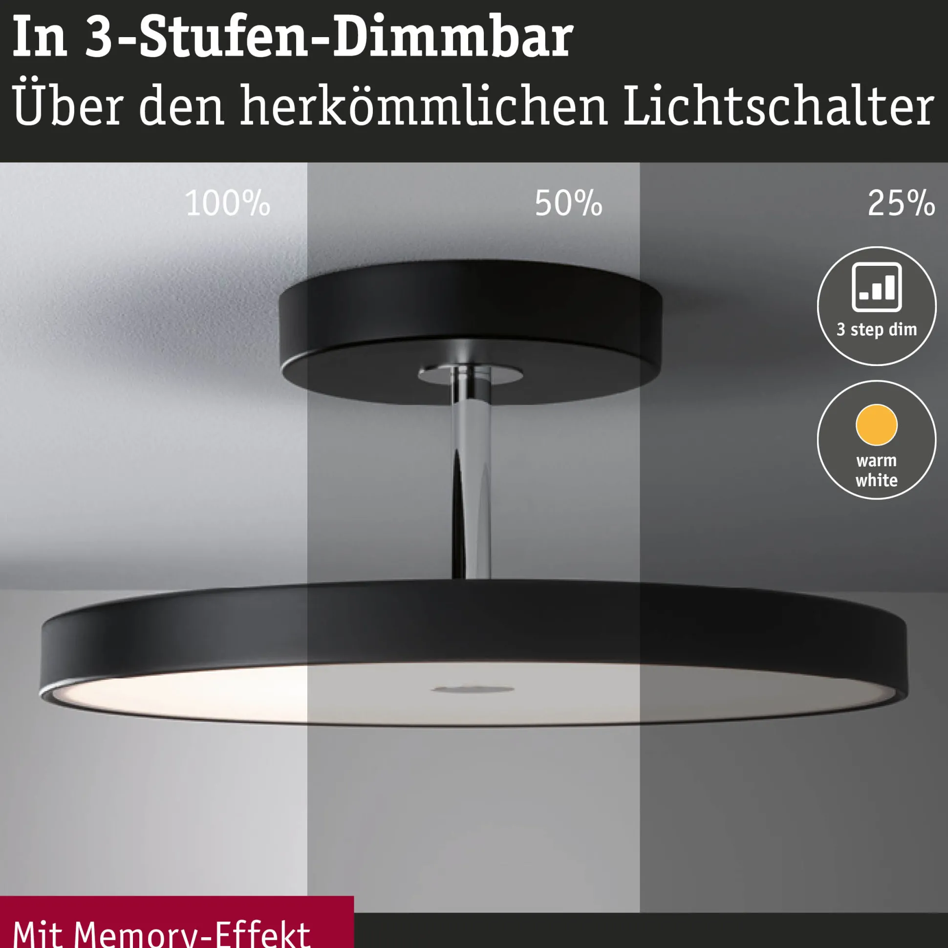 LED Deckenleuchte 3-Step-Dim - Hildor