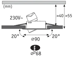 LED Einbauleuchte - Base GU10 Flat schwenkbar