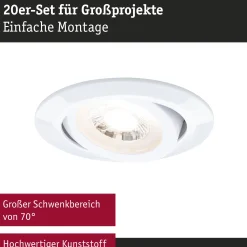 LED Einbauleuchte - 20er-Set schwenkbar
