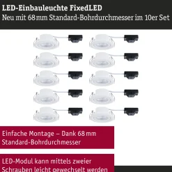 LED Einbauleuchte - FixedLED 10er-Set schwenkbar