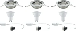 LED Einbauleuchte - LED Einbauleuchte rund 90mm 20° GU10 3x4,5W 3x340lm 230V 2700K Eisen gebürstet