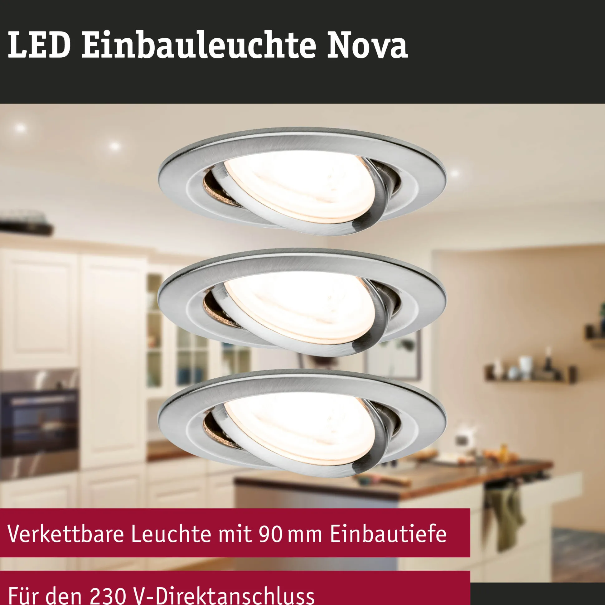 LED Einbauleuchte - Nova Basisset schwenkbar