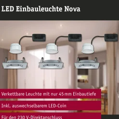 LED Einbauleuchte - Nova 3er-Set schwenkbar