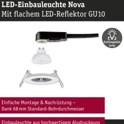 LED Einbauleuchte - Nova GU10 Flat starr