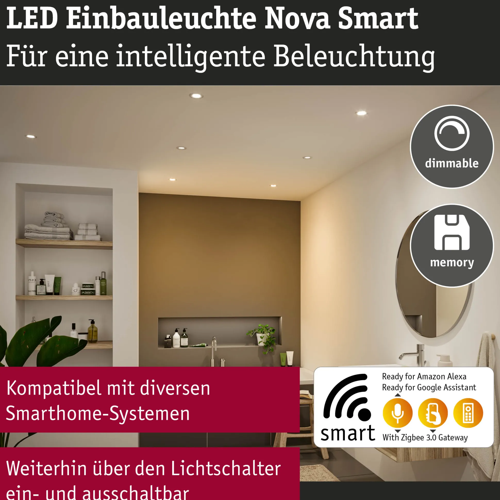 LED Einbauleuchte Smart Home Zigbee 3.0 - Nova