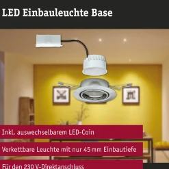 LED Einbauleuchte 3-Step-Dim - Base Basisset schwenkbar