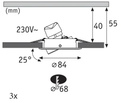 LED Einbauleuchte 3-Step-Dim - Nova GU10 Flat schwenkbar