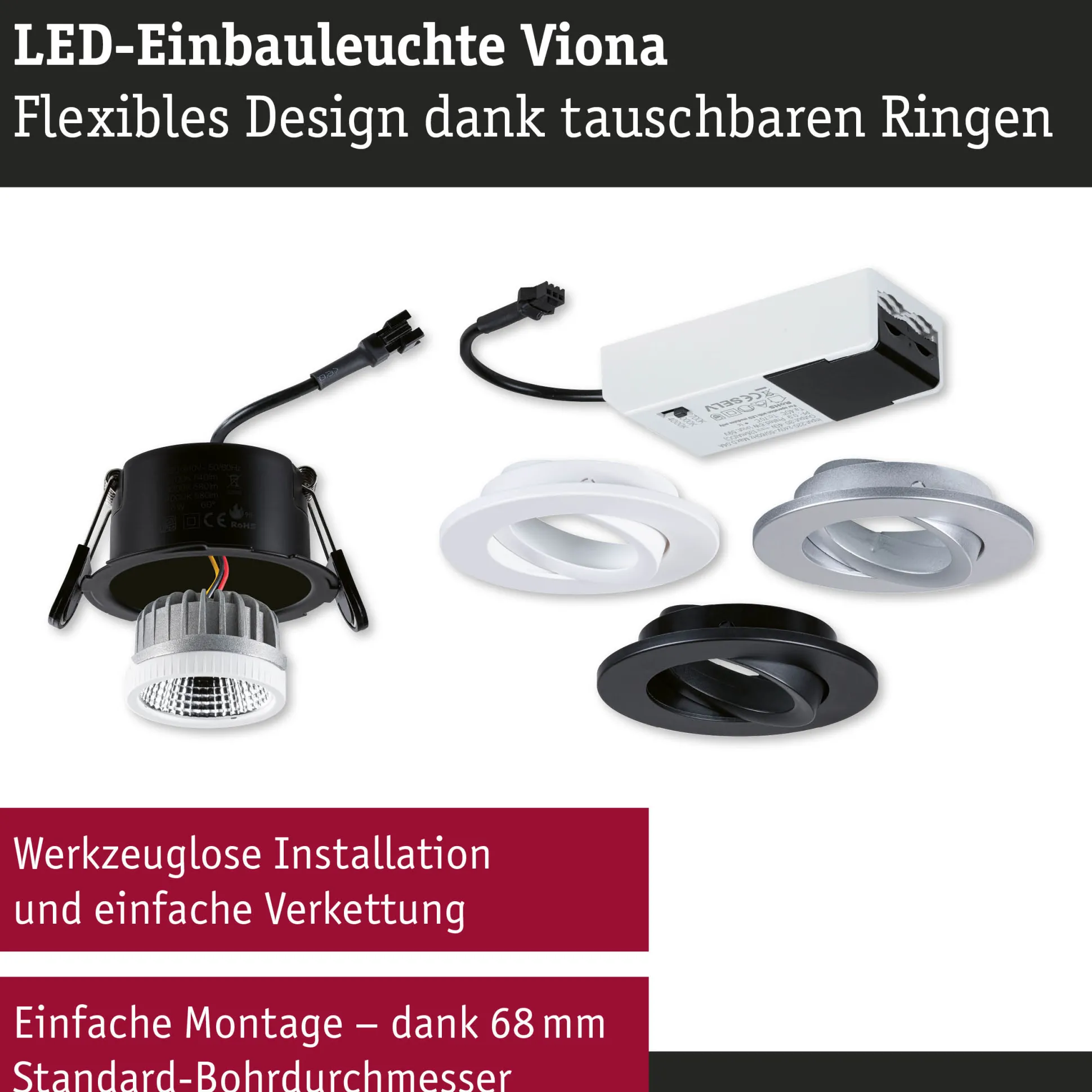 LED Einbauleuchte White Select - Viona Einzelleuchte