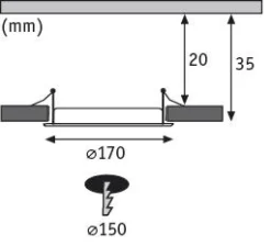 LED Einbaupanel - LED Einbaupanel IP44 rund 170mm 12W 850lm 4000K Weiß