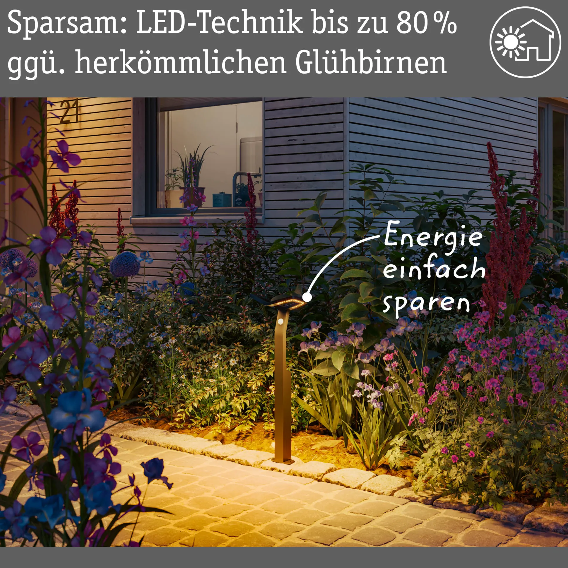 LED Pollerleuchte Smart Home Zigbee 3.0 - Alara Dämmerungsgesteuerter Bewegungsmelder (IR) insektenfreundlich