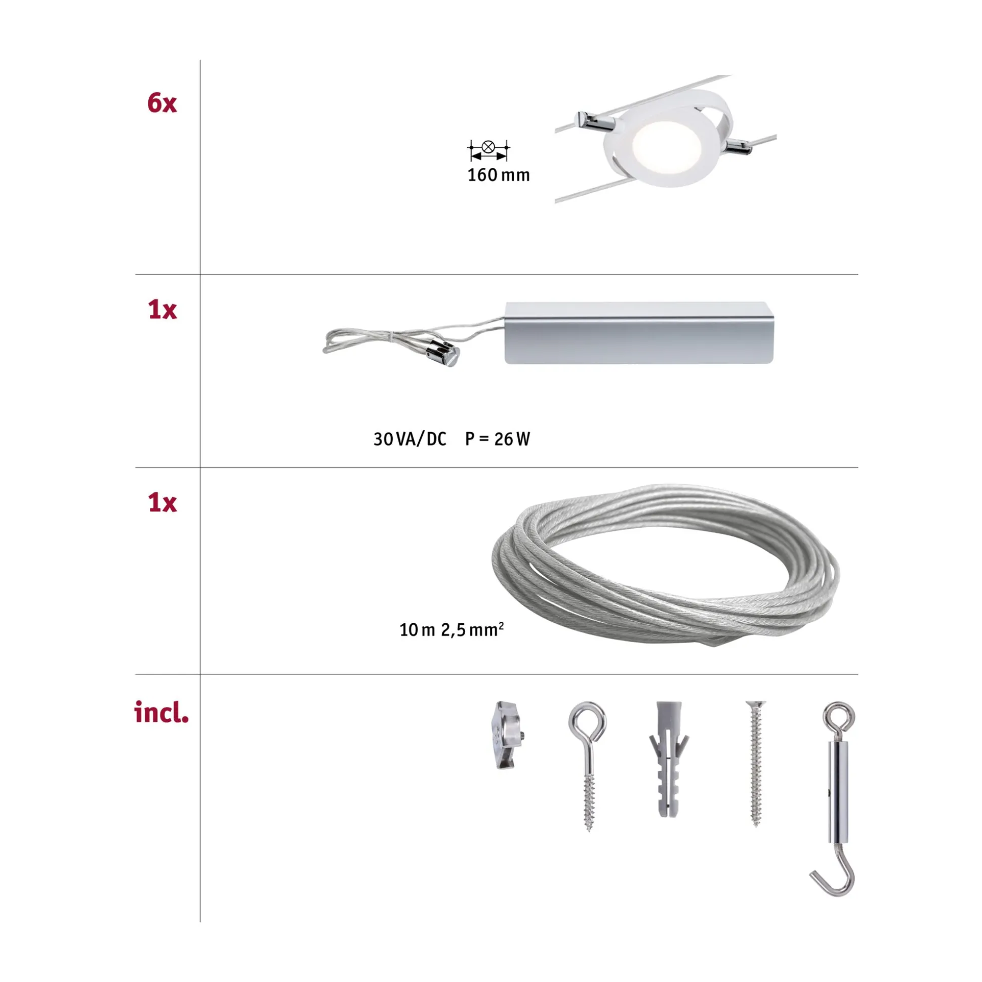 LED Seilsystem - RoundMac Basisset