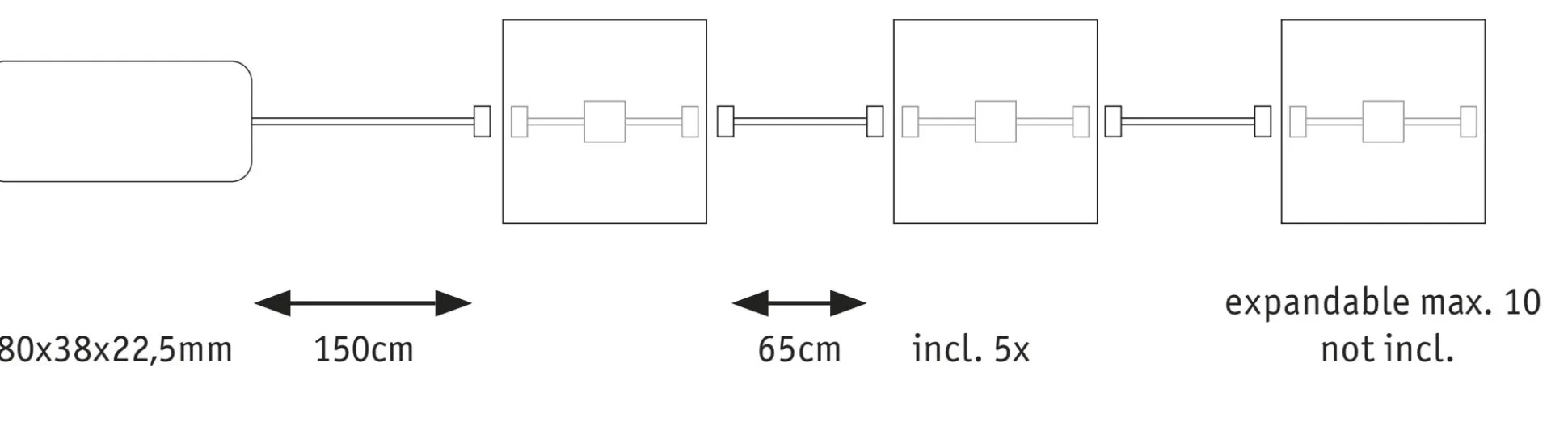 LumiTiles LED Fliesen - Square 5er-Set