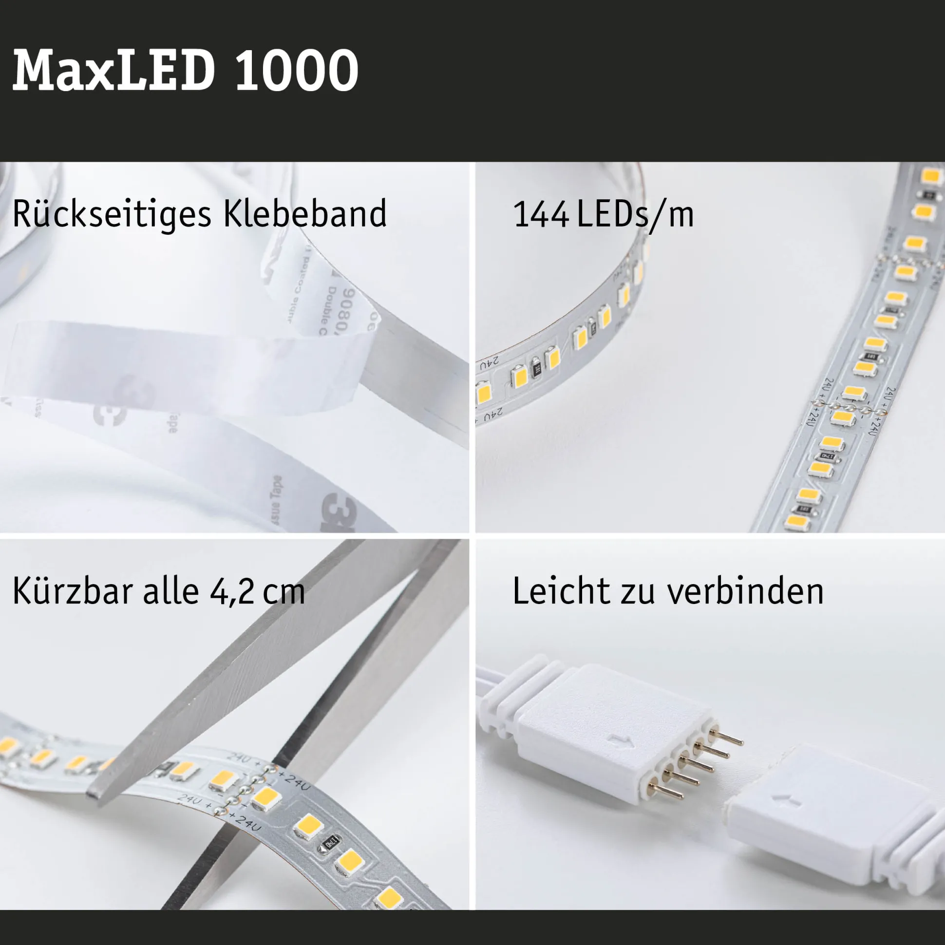 MaxLED 1000 LED Strip - Erweiterung 1m Tageslichtweiß