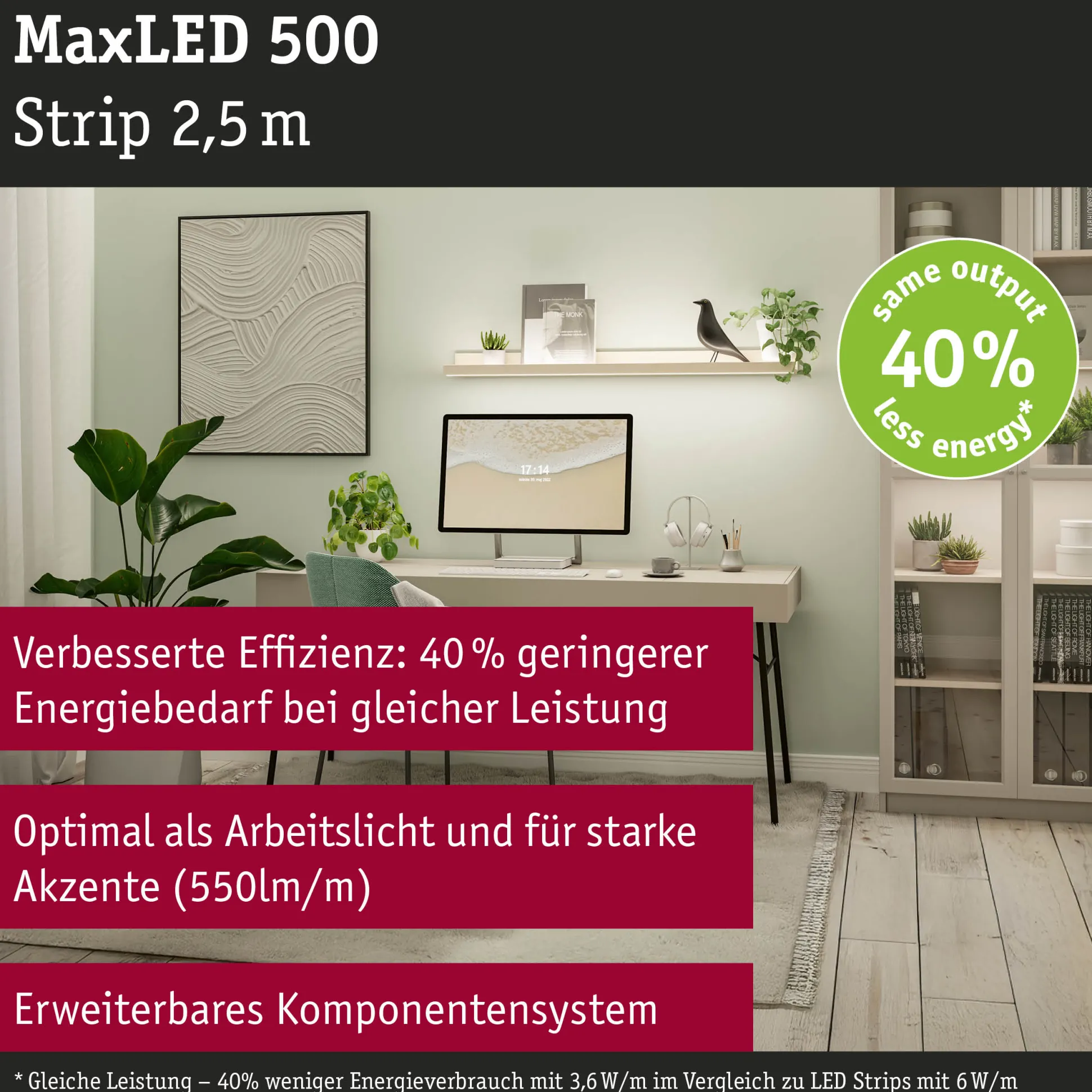 MaxLED 500 LED Strip - Erweiterung 2,5m Warmweiß