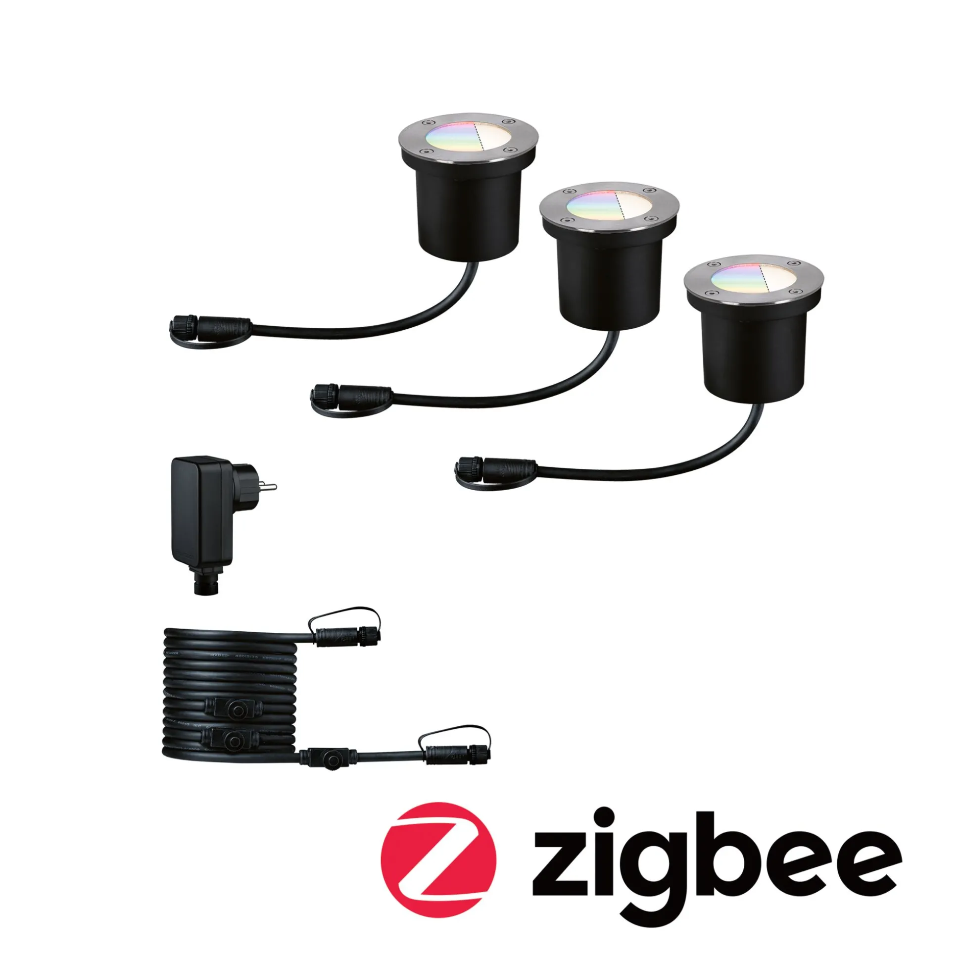 Plug & Shine LED Bodeneinbauleuchte Smart Home Zigbee 3.0 - RGBW Basisset