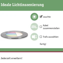 Plug & Shine LED Bodeneinbauleuchte Smart Home Zigbee 3.0 - RGBW Einzelspot