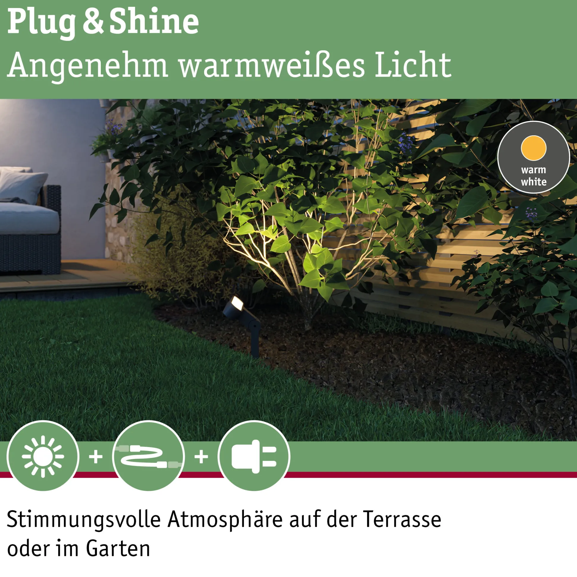 Plug & Shine LED Gartenstrahler - Ito Einzelspot Horizontale Ausrichtung