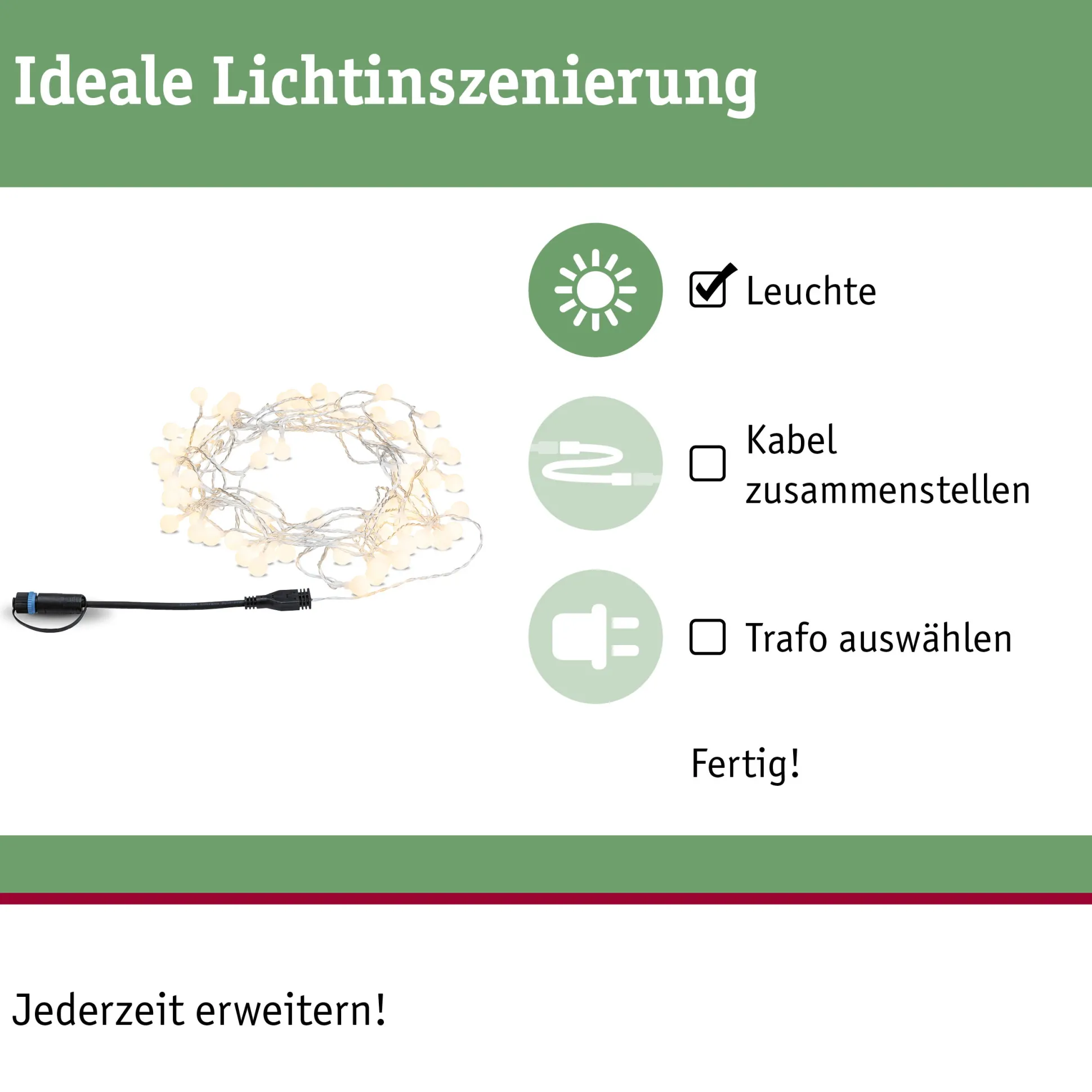 Plug & Shine LED Lichterkette - Warmweiß