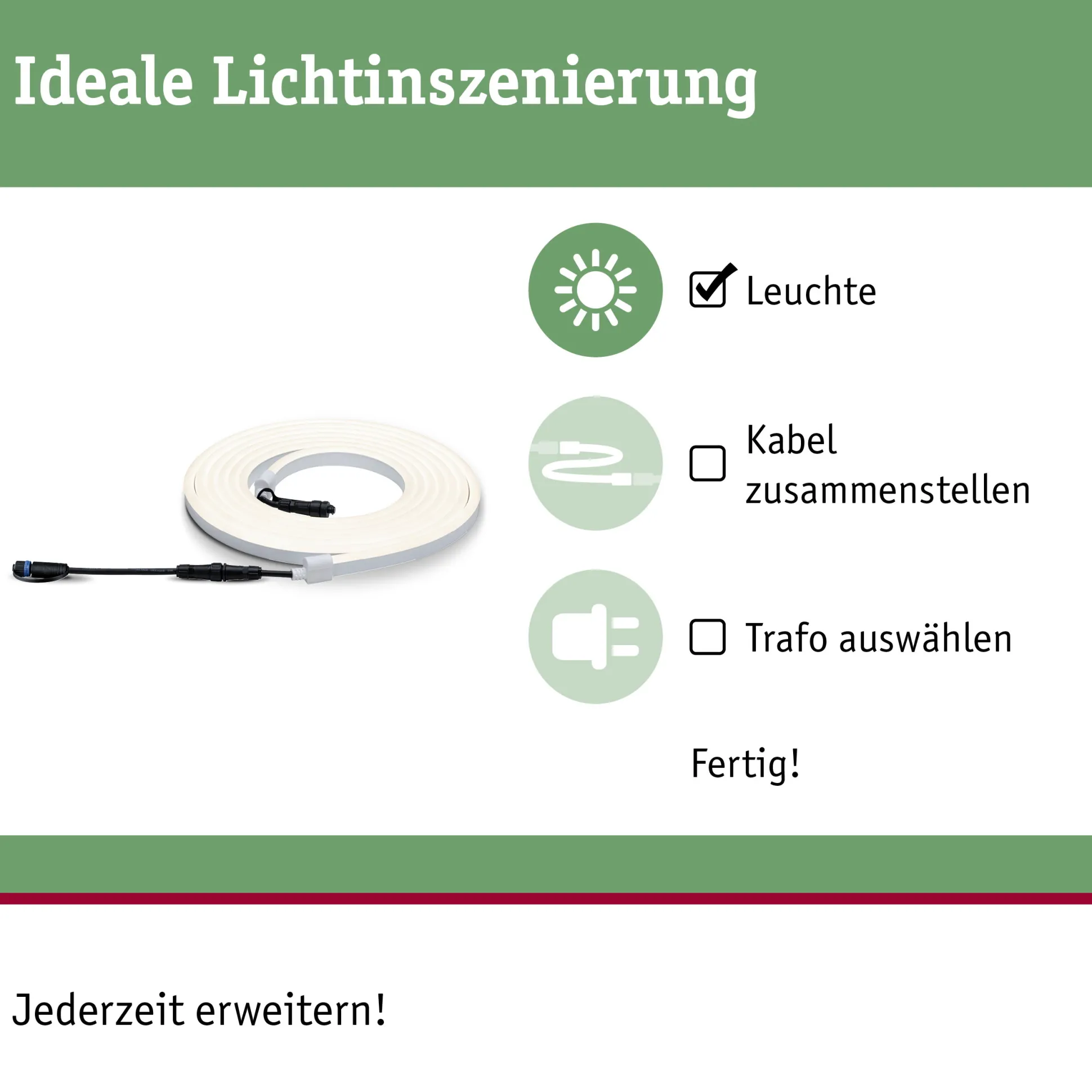 Plug & Shine LED Strip - Warmweiß Einzelstrip