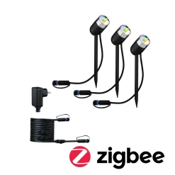 Plug & Shine Preisattraktives Starterset Zigbee 3.0 - Smart Home smik Gateway + LED Gartenstrahler Pike Basisset RGBW+