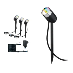 Plug & Shine Preisattraktives Starterset Zigbee 3.0 - Smart Home smik Gateway + LED Gartenstrahler Pike Basisset RGBW+