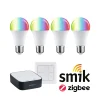 Preisattraktives Starterset Zigbee 3.0 - LED Birne E27 RGBW + Gateway smik + Schalter