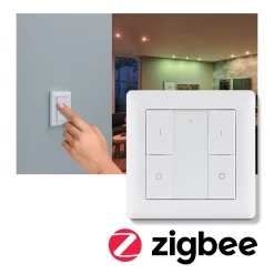 Preisattraktives Starterset Zigbee 3.0 - Smart Home smik Gateway mit Wandtaster + LED Einbauleuchte Nova Plus Coin Basisset schwenkbar RGBW